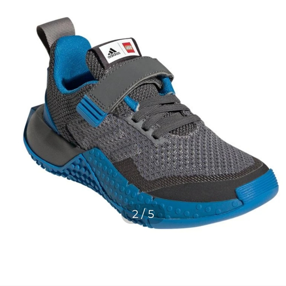 Adidas Kids' Gray and Blue Slip-On Sneakers